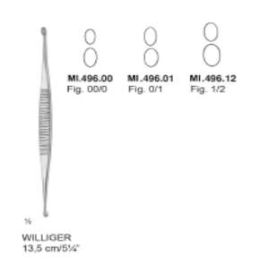 Williger 13cm certifié CE Instrument orthopédique Curette manuelle en acier inoxydable avec manche creux Outils chirurgicaux de base - Product Image 1