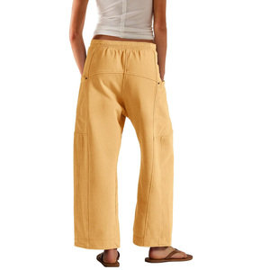 Pantalones Deportivos de Cintura Alta para Mujer, Estilo Jogger, Holgados, Casuales, de Pierna Ancha, con Cordón Elástico - Product Image 5