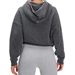 เสื้อกันหนาวผู้หญิงโอเวอร์ไซส์ผ้าโพลีเอสเตอร์ผ้าฝ้ายโพลีเอสเตอร์ลวดลายสีพื้นลำลองสำหรับฤดูหนาว - Product Image 3