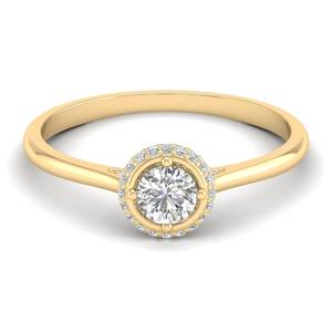 Anillo de Halo Oculto con Diamante de Corte Brillante Redondo de 0.63 Quilates en Oro Sólido de 14K, Diseño Elegante REYES, para Mujer, Regalo de Boda, Joyería Fina - Product Image 1