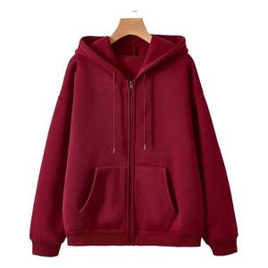 Sudadera con capucha de manga larga con cremallera de peso pesado para mujer, sudaderas de talla grande de secado rápido con diseño de logotipo, sudaderas con capucha impresas personalizadas - Product Image 1