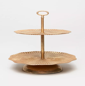 Elegante soporte de pastel de metal de latón precio al por mayor para decoraciones de bodas y eventos - Product Image 5