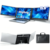 Monitor LCD Portátil Doble de 15.6 Pulgadas para PC y Laptops, con Altavoces Dobles Integrados, USB, Ligero, para Juegos, con Marco Vertical y Horizontal