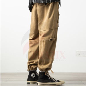 Pantalon Cargo en coton pour homme, résistant à l'usure, grande taille, Hip Hop, décontracté, cordon de serrage à la cheville - Product Image 4