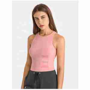 High Quality Women Sexy Eco-Friendly Breathable Yoga Short Sleeveless Tank <b>Tops</b> Custom Logo Printing Polyester/Cotton Fabric - Product Image 1