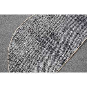 Tapis turc moderne classique 2.5x1.5ft gris noir Patchwork Design laine polyester Latex pour salon chambre à coucher pour adolescents - Product Image 5