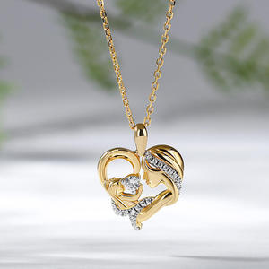 Collier Cœur en Zircon Plaqué Rhodium et Or Jeulia, Chaîne Tendance pour Maman et Bébé - Product Image 4