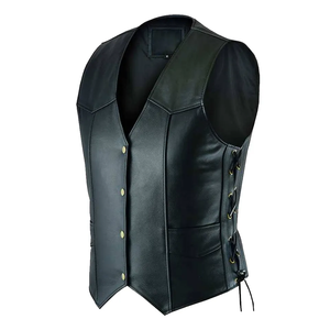 Chaleco para Hombre de Alta Calidad, Nuevo Diseño, Chaleco de Motociclista, Chaqueta de Cuero PU para Mujer, Cuello Alto, Manga Larga, Cremallera - Product Image 1