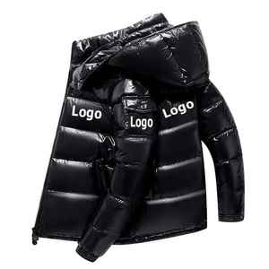 Veste en duvet bouffante personnalisée OEM pour hommes, nouveau design, tissu noir uni de 100 grammes pour l'hiver - Product Image 5