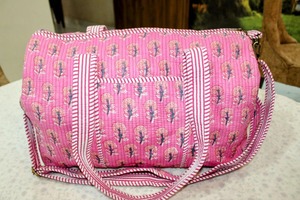 Sac de voyage décontracté matelassé en coton sport de luxe fait à la main, écologique, grande capacité, tactique, week-end, imprimé à la main, fermeture éclair - Product Image 3