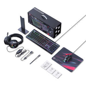 Kit Combo Gaming 5-en-<span class=keywords><strong>1</strong></span> ONIKUMA TZ5008 RGB USB (Clavier, Souris, Casque, Tapis de Souris) – Nouveau, Vente en Gros OEM, Ensemble Complet pour Gaming et Bureau - Product Image 1