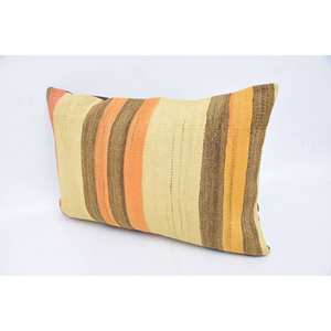 Oreiller Patchwork Kilim en Laine Beige 16x24 Pouces Coussin Décoratif Imprimé Floral et Vintage de Luxe Literie Portable - Product Image 4