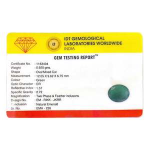 พลอยมรกตสีเขียวธรรมชาติทรงเหลี่ยมเจียระไน 4.6 กะรัต สูง 8 มม. - Product Image 4