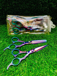 Kit de rasoir de coiffure de Salon professionnel 6 pouces 4Cr ensemble de cisailles amincissantes pointues en acier inoxydable pour la coupe de cheveux de beauté - Product Image 3