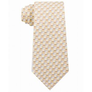 Cravatta Classica da Uomo Michael Kors in Twill di Seta con Stampa Geometrica Angolare, Gialla, Taglia Regolare - Product Image 1