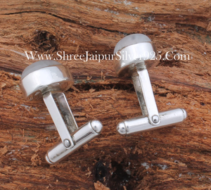 Boutons de manchette en argent sterling avec pierre de lune arc-en-ciel pour occasions formelles professionnelles - Product Image 5