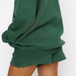 Ensemble sweat-shirt et short pour femme, tenue élégante au quotidien, ensemble sweat-shirt et short deux pièces pour femme, look décontracté d'été - Product Image 6