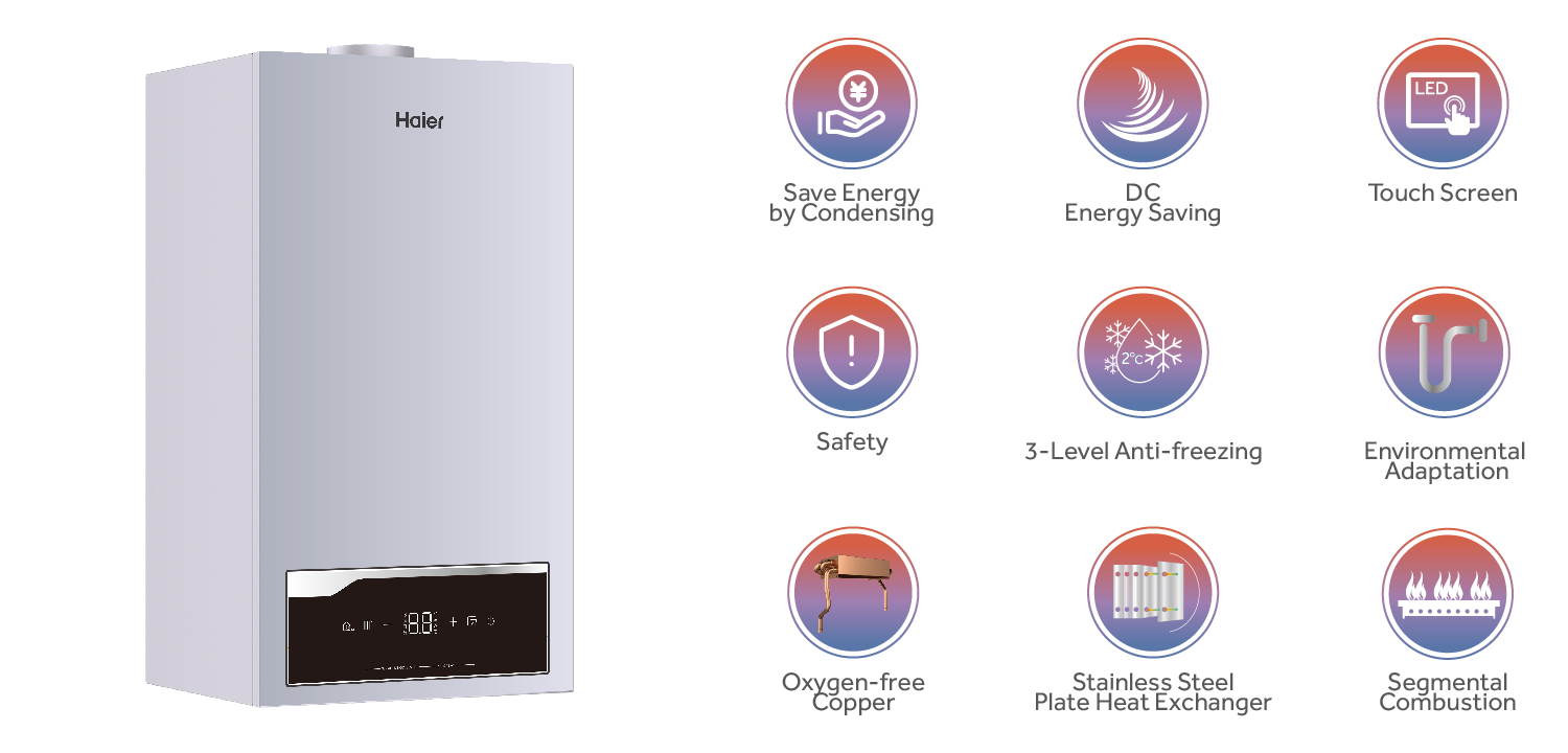 Haier New Style Ce 40kw Combi Gas Boiler Estic Gas Geyser Water Heater  Combi Room Heating Gas Boiler