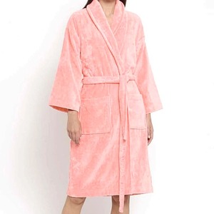 Albornoz de rizo de algodón de primera calidad suave absorbente de secado rápido para mujer Hotel Spa bata de calidad para mujer uso doméstico - Product Image 2