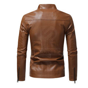 Vente directe usine Nouvelle Arrivée Blouson en cuir pour homme à manches longues Col montant Logo personnalisé Vente en gros Blouson d'hiver - Product Image 2