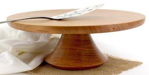 Soporte Redondo Ecológico de Madera Maciza para Pasteles, Soporte de Tapa de Cúpula para Mesa de Casa Rústica, Boda o Evento de Celebración - Product Image 4