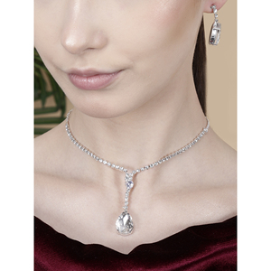 Ensemble de bijoux de mariage, collier en zircon doré éblouissant pour cadeaux - Product Image 2