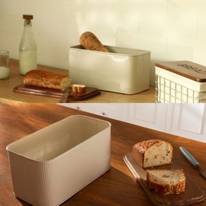 Hot Selling Custom Logo Bread Box Metal and Wood Storage for Freshly Baked Bread for Kitchen Home Use PC <b>Plastic</b> - Product Image 6