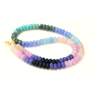 สร้อยคอประดับลูกปัดควอตซ์หลากสีสวยงาม รูปทรงกลมมน ขนาด 7-8 มม. ลูกปัดพลอยควอตซ์สีสันทันสมัย สร้อยคอเครื่องประดับหลากสี - Product Image 6