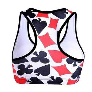 Sujetador deportivo de diseño sublimado, Sujetador deportivo con cremallera frontal 1/2 con chaleco de cuello alto en la espalda para mujer, ropa deportiva - Product Image 3