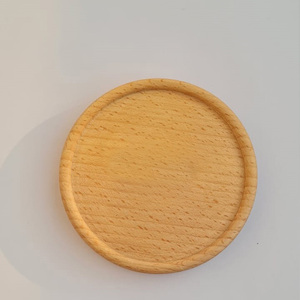 Posavasos de madera Juego de 4 posavasos de madera Posavasos gruesos de madera en blanco a granel para manualidades de bricolaje - Product Image 1