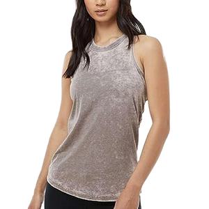 เสื้อกล้ามครอปผ้าฝ้ายฟอกสีสไตล์ลำลองสำหรับผู้หญิง คุณภาพสูง ระบายอากาศได้ดี เหมาะสำหรับออกกำลังกายในฤดูร้อน แบบไม่มีสาย - Product Image 3