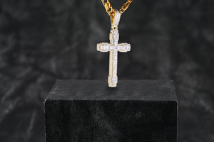 Personalizado 925 Plata Hip Hop Colgante Iced Street Moda Diseño Diamante Moissanite Personalizado Christian Cross Baguette Aleación Fina - Product Image 2
