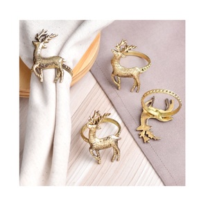 ห่วงรัดผ้าเช็ดปากโลหะชุบทองและทองแดงใช้สำหรับตกแต่งโต๊ะที่วางกระดาษทิชชูในห้องครัว - Product Image 5