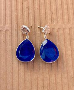 ต่างหูเงินแท้ 925 ประดับคริสตัลแทนซาไนต์ เครื่องประดับเงินสำหรับผู้หญิง ของขวัญเครื่องประดับแทนซาไนต์สำหรับเธอ - Product Image 5