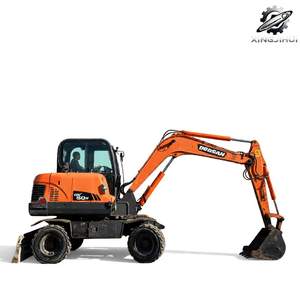 Excavadora de Ruedas Usada Doosan DX60 Mini, 6 Toneladas, Cucharón de 0.3m³, Marca Coreana Original, Excavadora Pequeña para Construcción, Pocas Horas de Uso, Certificación CE - Product Image 1
