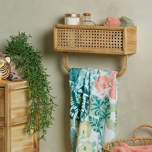 Toallero rústico moderno de ratán con artesanía atractiva, ideal para casas de lujo y diseños de baño inspirados en la costa - Product Image 2