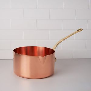 Eco-Friendly Copper Saucepan with Pot Cover for Melting Sugar Caramel and Candy Making Dishwasher Safe Crystal Clear - Product Image 1