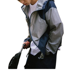 <b>Men</b> Hooded Windbreaker <b>Jacket</b> Breathable Windproof <b>Canvas</b> Lightweight Street Wear Fashion With Logo - Product Image 3