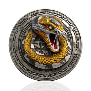 Moneta sfida in metallo 3D serpente pitone personalizzato - Product Image 6