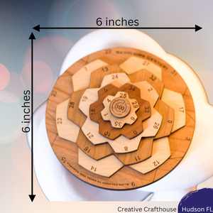 Juego de Rompecabezas de Números Giratorios de Madera Hecho a Mano para Adultos y Niños, Juego Educativo y Desafío de Resolución de Problemas de la India - Product Image 3