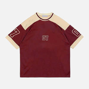 OEM Custom High Quality Polyester <b>Mesh</b> Retro Soccer American Football Jersey Breathable Oversized Boxy Shirt Short <b>Cropped</b> - Product Image 3