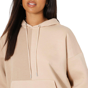 Sweat à capuche vierge uni à motif imprimé lourd personnalisé et ensembles pour femmes sweats à capuche en coton sérigraphie au-dessus du genou sweats à capuche pour femmes - Product Image 3