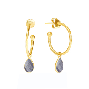 ต่างหูหยดน้ำพลอยโอนิกซ์สีดำขนาด8x10มม. ต่างหูแบบห้อยสีเงินทอง - Product Image 5