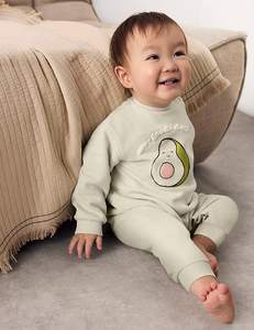Soft Unisex Solid Color Jumpsuits Newborn Baby Printed Cute Clothes Autumn Wholesale Set for Infant Baby Girls <b>Rompers</b> - Product Image 1