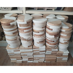 Posavasos de madera hecho a mano para Cocina Casera al mejor precio, Material de piedra de mármol pulido con patrón de modelo para decoraciones de cantidad a granel - Product Image 2