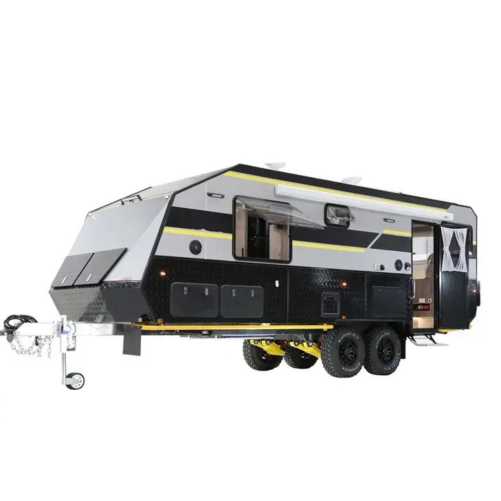 Nuovo lusso viene fornito con pannelli solari e mobili airstream piccola spedizione 4x4 fuoristrada camper rimorchio