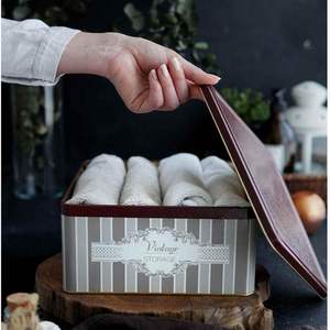 Caja de almacenamiento de metal de 235x235x110mm con tapa deslizante 5.8L Square Elegance 5.8L Square Elegance - Product Image 3