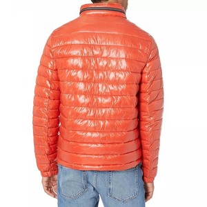 Respirant personnalisé matériel Logo hommes haute qualité bouffante veste homme Orange couleur haute rue Style Mans bouffant vestes 2024 - Product Image 3