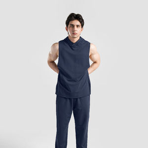 Custom <b>Men's</b> Heavyweight <b>Gym</b> <b>Vest</b> Cropped Boxy Fit Breathable Knitted Tank Top Sleeveless Design Anti-Pilling Square Collar - Product Image 3