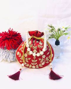 คริสตัลทำด้วยมืออินเดียปักหินคลัทช์ batwa potli สไตล์หรูหราอินเทรนด์กระเป๋างานราตรีงานเฉลิมฉลองคืนสู่งานเฉลิมฉลอง! - Product Image 1